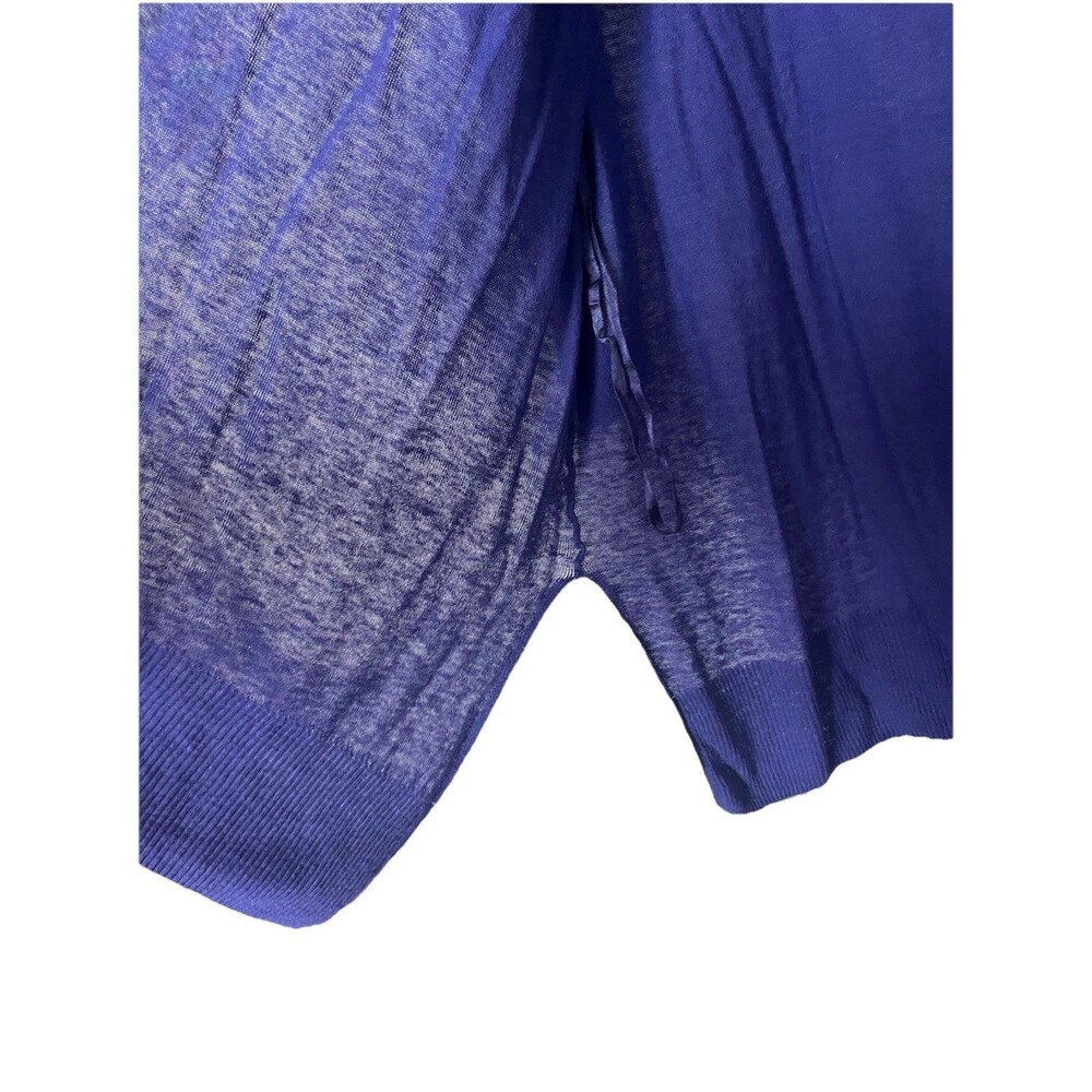 Chico’s Size Large (2) Linen Cardigan Open Front Blue Layering Lightweight - Picture 5 of 7